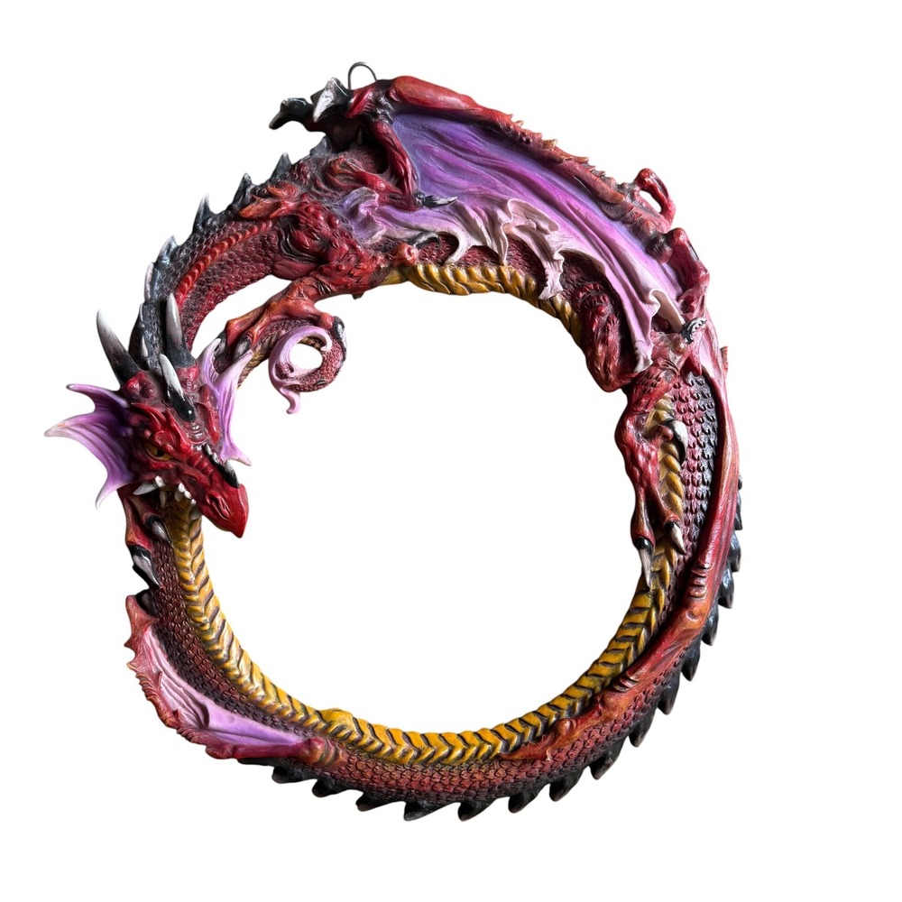 Summit Collection Dragon Picture Frame Red Purple Fantasy Mystical Vintage Rare